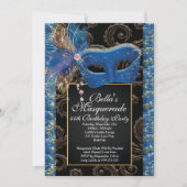 Masquerade Verjaardag Evenement Feest Uitnodiginge Kaart (Voorkant)