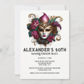 Masquerade verjaardag Venetiaanse gezichtsmasker b Kaart (Voorkant)