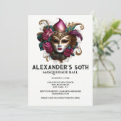 Masquerade verjaardag Venetiaanse gezichtsmasker b Kaart (Staand voorkant)