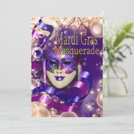 Masquerade verjaardagskostuum thema PERSONALIZE Kaart (Staand voorkant)