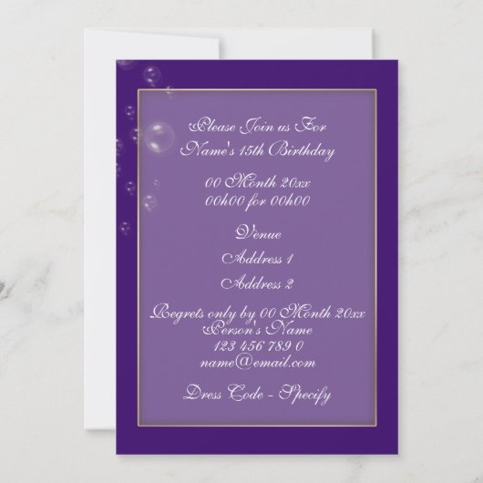 Masquerade verjaardagskostuum thema PERSONALIZE Kaart (Achterkant)