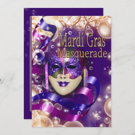 Masquerade verjaardagskostuum thema PERSONALIZE Kaart (Voorkant / Achterkant)