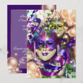 Masquerade verjaardagsmeisjes PERSONALIZE Kaart (Voorkant / Achterkant)