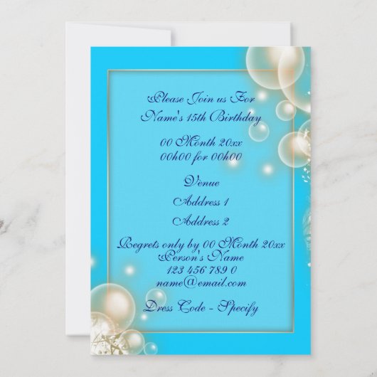 Masquerade-verjaardagsthema PERSONALIZE Kaart (Achterkant)