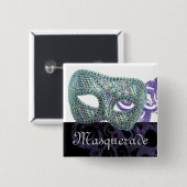 Masquerade Vierkante Button 5,1 Cm (Voorkant /achterkant)