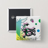 Masquerade Vierkante Button 5,1 Cm (Voorkant /achterkant)