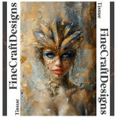 Masquerade Vrouw Olieverfschilderij Decoupage Link Tissuepapier