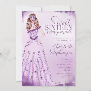 Masquerade Waterverf Illustratie Sweet Sixteen Kaart