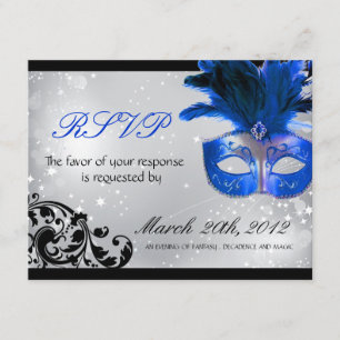 Masquerade Wedding RSVP-kaarten RSVP Kaartje