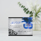 Masquerade Wedding RSVP-kaarten RSVP Kaartje (Staand voorkant)