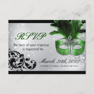 Masquerade Wedding RSVP-kaarten RSVP Kaartje
