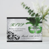Masquerade Wedding RSVP-kaarten RSVP Kaartje (Staand voorkant)