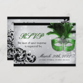Masquerade Wedding RSVP-kaarten RSVP Kaartje (Voorkant / Achterkant)