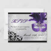 Masquerade Wedding RSVP-kaarten RSVP Kaartje (Voorkant)
