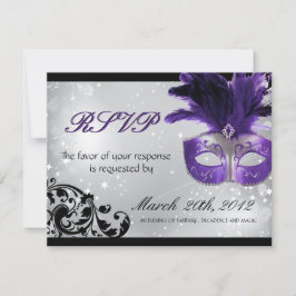 Masquerade Wedding RSVP-kaarten RSVP Kaartje