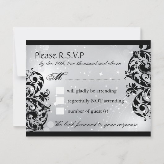 Masquerade Wedding RSVP-kaarten RSVP Kaartje (Achterkant)