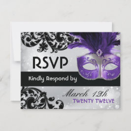 Masquerade Wedding RSVP-kaarten RSVP Kaartje