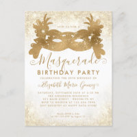 Masquerade Wit Goud Glitter Stof Verjaardagsfeestj
