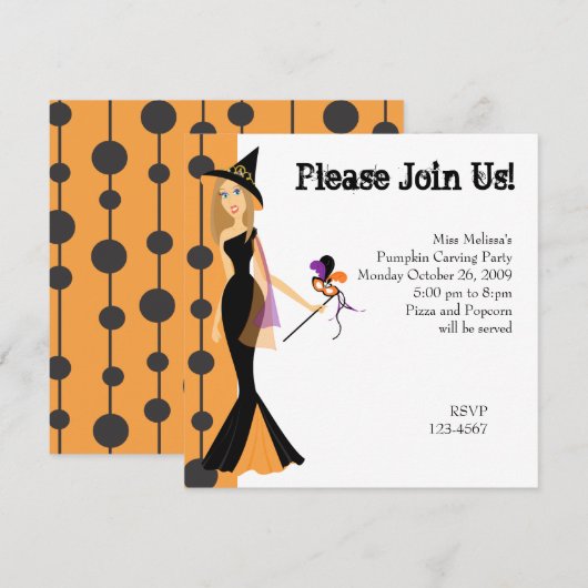 Masquerade Witch Kaart (Voorkant / Achterkant)