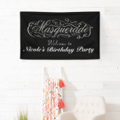 MASQUERADE Zilver & Om het even welk Kleurenverjaa Spandoek (Insitu)