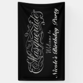 MASQUERADE Zilver & Om het even welk Kleurenverjaa Spandoek (Verticaal)