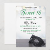 Masquerade zoet 16 uitnodiging (Voorkant / Achterkant)