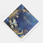 Masquerade Zoet Zestien Blauw Goud ID1032 Servet (Hoek)
