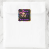 Masquerade zoet zestien vierkante sticker (Tas)