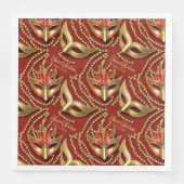 Masquerade Zoete Zestien Kralen Maskers Rood ID103 Servet (Voorkant)