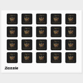 Masquerade Zwart Gouden Verjaardag Vierkante Sticker (Vel)