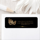 Masqueradefeest Chic Gouden Masker Etiket (Insitu)