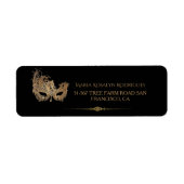 Masqueradefeest Chic Gouden Masker Etiket (Voorkant)