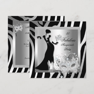 Masqueradefeest Verbluffend 50 Zebra Zilver Kaart