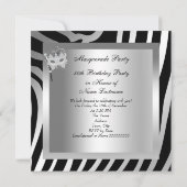 Masqueradefeest Verbluffend 50 Zebra Zilver Kaart (Achterkant)