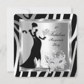 Masqueradefeest Verbluffend 50 Zebra Zilver Zwart Kaart (Voorkant)