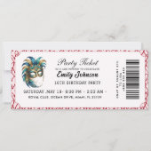 Masqueradefeesticket Verjaardagsuitnodiging Goud Kaart (Voorkant)