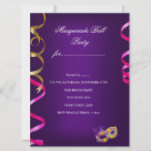 Masqueradefeestmaskers Champagne Geel Kaart (Achterkant)