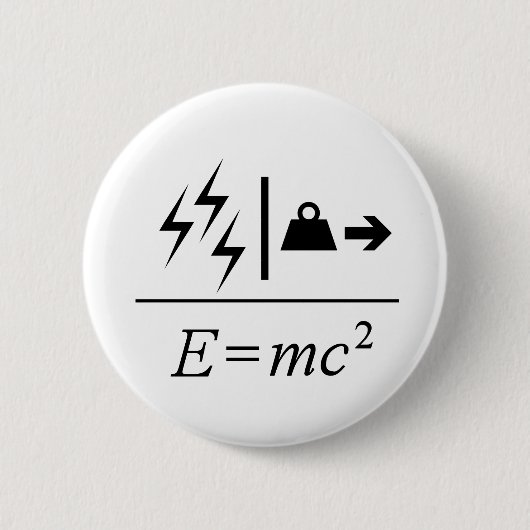Mass–Energy Equivalence Ronde Button 5,7 Cm (Voorkant)