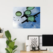 Mass Jump Mission, Parachutes, VS Army Poster (Thuiskantoor)