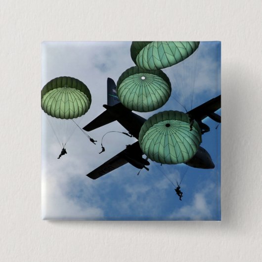 Mass Jump Mission, Parachutes, VS Army Vierkante Button 5,1 Cm (Voorkant)