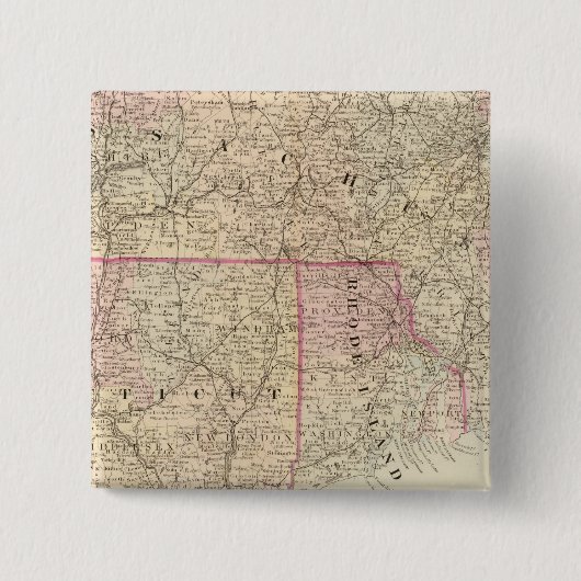 Massa, Conn, RI 2 Vierkante Button 5,1 Cm (Voorkant)