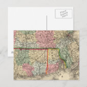 Massa, Conn, RI Map door Mitchell Briefkaart (Voorkant / Achterkant)