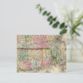 Massa, Conn, RI Map door Mitchell Briefkaart (Staand voorkant)