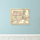Massa, Conn, RI Map door Mitchell Canvas Afdruk (Insitu (Houten vloer))