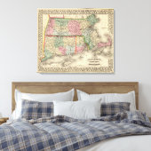Massa, Conn, RI Map door Mitchell Canvas Afdruk (Insitu (Slaapkamer))