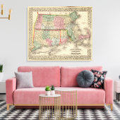 Massa, Conn, RI Map door Mitchell Canvas Afdruk (Insitu (Woonkamer))