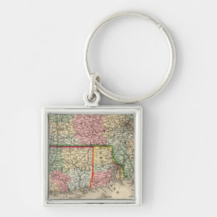 Massa, Conn, RI Map door Mitchell Sleutelhanger