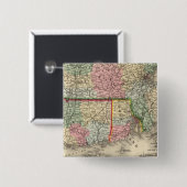 Massa, Conn, RI Map door Mitchell Vierkante Button 5,1 Cm (Voorkant /achterkant)