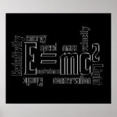 Massa Equivalent E=MC2 Science Poster Typografie (Voorkant)