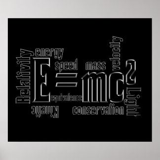 Massa Equivalent E=MC2 Science Poster Typografie